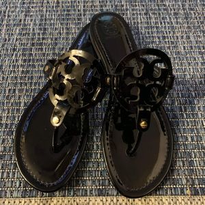 Black Patent Leather Miller Sandals